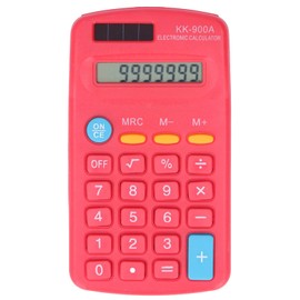 Calculators, Clear Display Small Calculator Battery Powered for Business for Office for School red