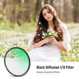 NEEWER 58mm Black Mist Diffusion 1/8 Filter Soft Dreamy Cinematic Effect Filter Ultra Slim Water Repellent Scratch Resistant Optical Glass, Multi Nano Coatings for Video/Vlog/Portrait Photography