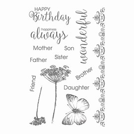 Ultimate Crafts Happiness Clear Stamp Set, Synthetic Material, 17.8 x 11.2 x 0.4 cm