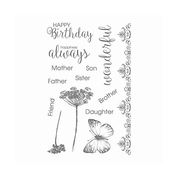 Ultimate Crafts Happiness Clear Stamp Set, Synthetic Material, 17.8 x 11.2 x 0.4 cm