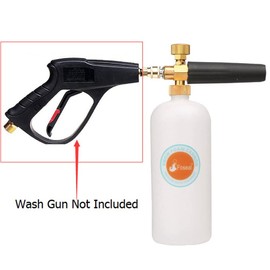 Foseal Adjustable Snow Foam Cannon with Heavy Duty Brass Knob, 1/4" Quick Release Foam Blaster for Pressure Washer Gun, 1L Bottle