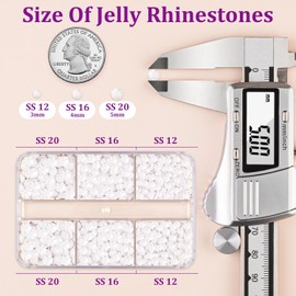 Resin Jelly Rhinestones for Crafting with B7000 Jewelry Glue, 1 Box White Flatback Crystals with 2Pcs 10ml Glue, Bedazzling Non Hotfix Gems for DIY Tumblers Clothing Shoes Manicure