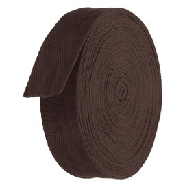 TA-VIGOR Cotton Twill Tape Ribbon 30mm, 10 Yards Bias Binding Tape Bunting Tape Soft Natural Herringbone Webbing Tape Roll for Sewing Dressmaking Gift Wrapping DIY Craft, Dark Coffee