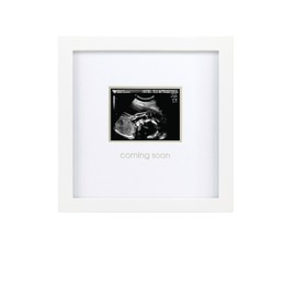 Pearhead Coming Soon Sonogram Frame, Gender Reveal Ultrasound Picture Frame, Nursery Wall Décor, White