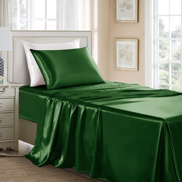 GOLAL Satin Sheets Twin Size - 3 Pieces Luxury Silky