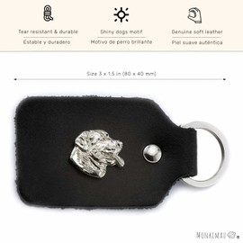 MONKIMAU Ladies Rottweiler Dog Leather Keyring