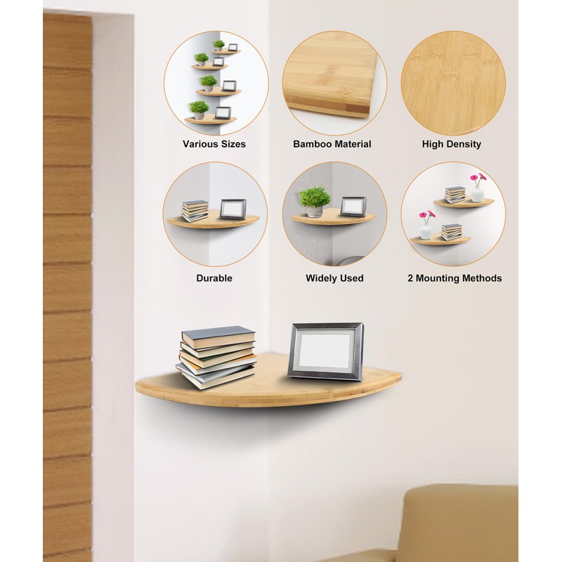 Gugxiom Corner Wall Shelf, Wooden Floating Corner Shelf, Wall Shelf,