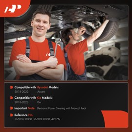 A-Premium - Electronic Power Steering Rack and Pinion Compatible with Hyundai Accent 2018-2022 & Kia Rio 2018-2023