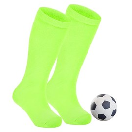 Toddler Soccer Socks for Boys Basketball Baseball Sock Girls Althletic Softball Knee High Tube Long Socks for Youth 1 Pair Fluorescent Green 3-6 Years