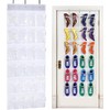 QUMENEY 24 Pockets Over the Door Shoe Organiser Foldable Wardrobes