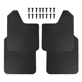 DORENA Universal Mud Flaps Vehicle Splash Guard Protection 4Pcs Front and Rear Dirty Fenders Flexible Bendable Auto Accessories with Screws for Pick-up Truck SUV Van (Black)