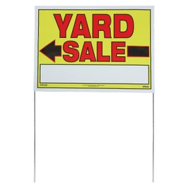 Sunburst Systems 3955 4-Pack of Large 22" W x 32" H Yard Sale Signs with Wire U-Stakes