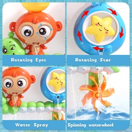 Bathtub Toy with Floating Splash Toy for Boys and Girls, Fishing Game for Toddlers and Babies