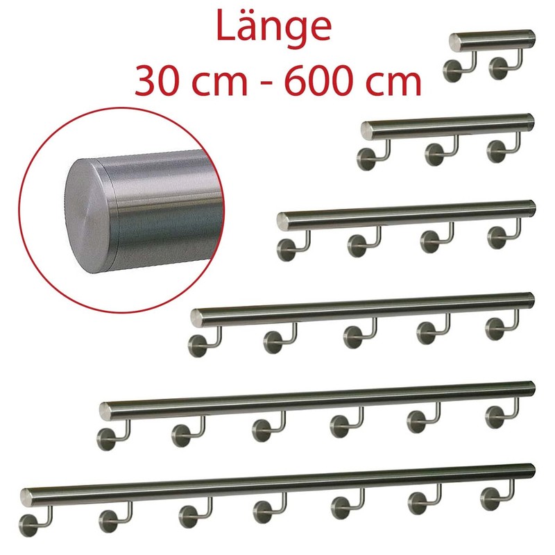 TIBU Handrail Stainless Steel 33.7 mm Railing 0.3 m -