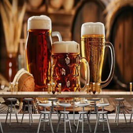 Danhuang Beer Party Summer Wall Murals, 3D Celebrate Bar Manor Vintage Removable Wall Murals, Large Photo Peel and Stick Modern Wallpaper for Living Room Bedroom Office 59" W x 39" H