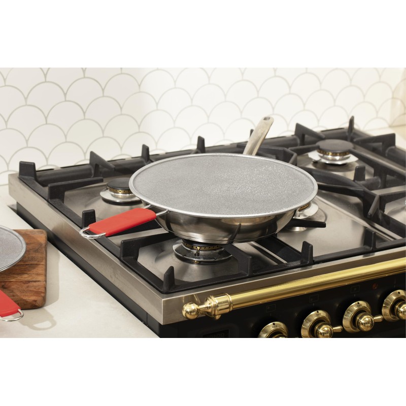ALPHA LIVING Splatter Guard for Frying Pan & Food Strainer