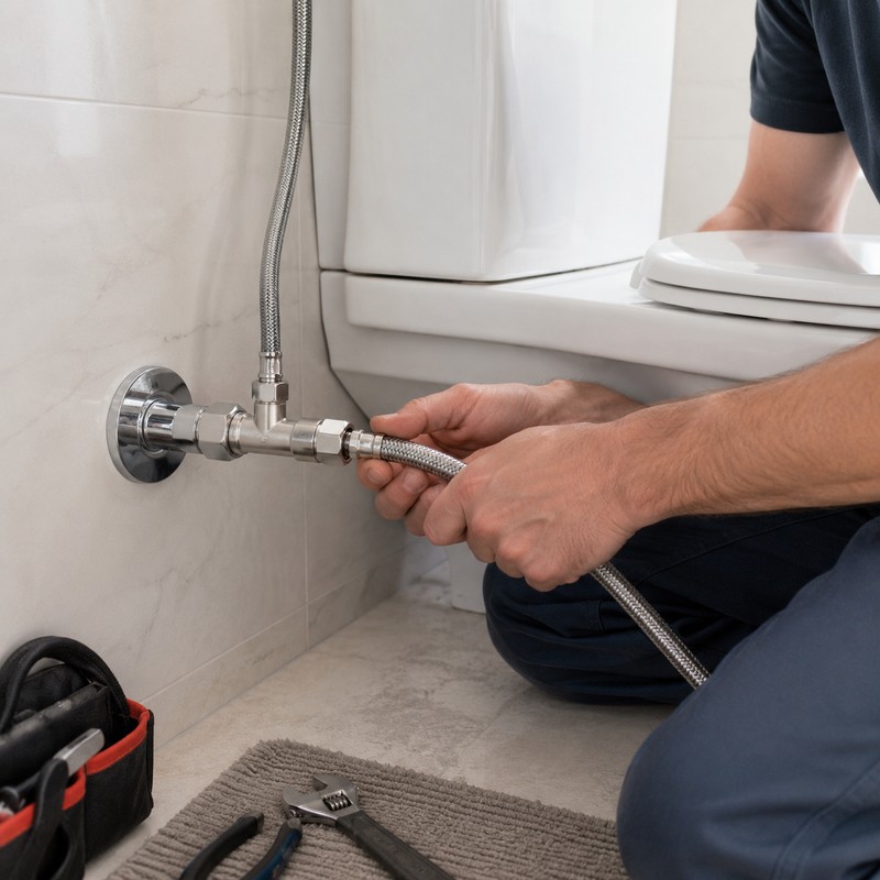 G1/2 Inch Stainless Steel Toilet Diverter Valve – Three-Way T-Valve