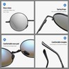 REONAS Polarized + Dimming, Discoloring, Folding, Sunglasses, Round Glasses, UV