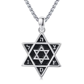TwoAnts Star of David Necklace 925 Sterling Silver Jewish Star Pendant Necklace Messianic Jewish Jewellery Gift for Men Women