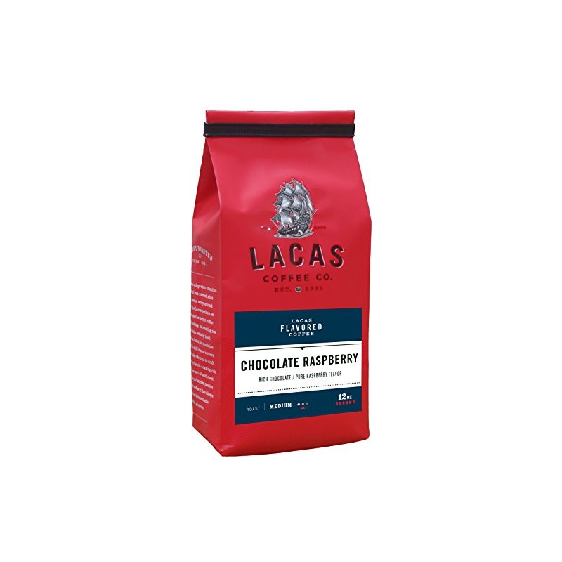 Lacas Coffee Company Flavored Coffee Chocolate Raspberry Ground 12oz