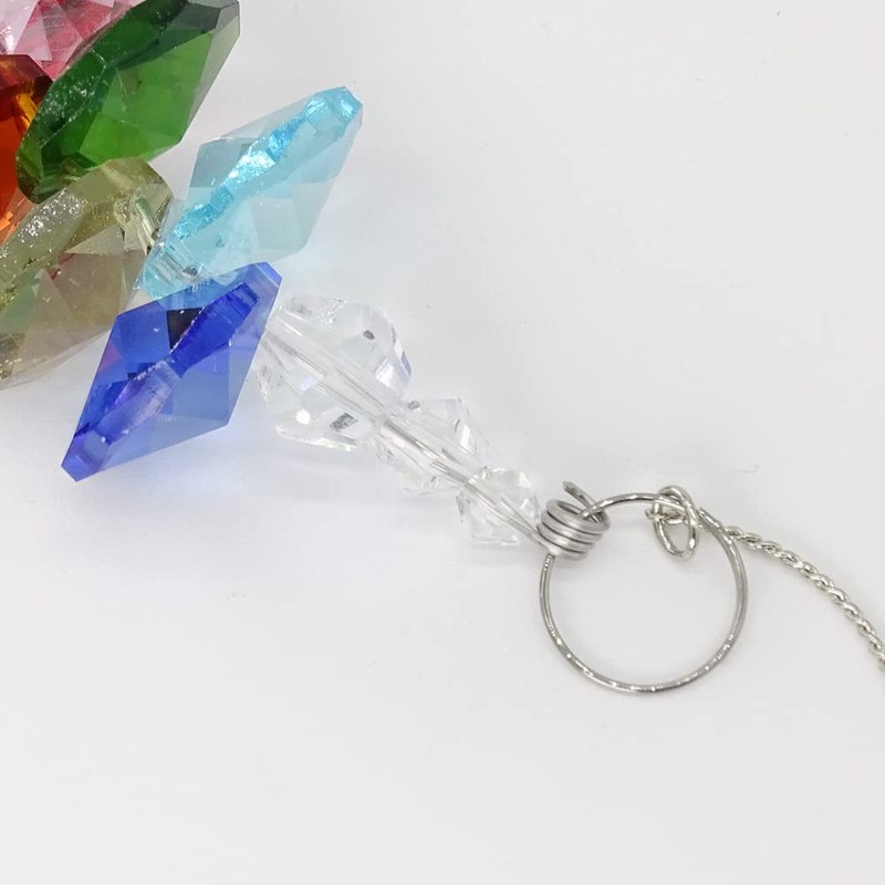 Suncatcher Crystal Triangle with Colourful Crystal Stones Sun Catcher for