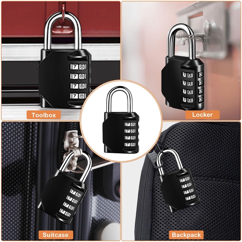 Skaaisont AMMS0729 Padlock Combination Lock, Black