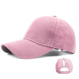 Ruyosn Baseball cap women's cap braid high ponytail cap women's ponytail cap women's summer cap summer cap women's ponytail sun protection hip hop cap women's cotton, pink, Einheitsgröße