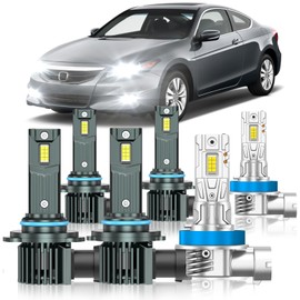 ZSTOPCL Fit for Honda Accord 2006-2012 Sedan 2006-2007 Coupe Fog Light Bulbs, High&Low Beam Fog Light Bulbs Combo, 800% Brightness 6000K Cool White, Plug and Play, Pack of 6