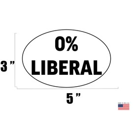 Rogue River Tactical Funny Conservative Sticker 0% Liberal Car Decal Republican Bumper Sticker
