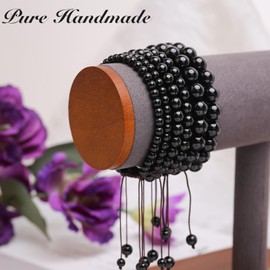 BONNY BOXX Braided Genuine 6mm Black Tourmaline - Stone of Protection - Bracelet, Elegant Handcrafted Natural Gemstone Crystal Bracelet Healing Power Energy Inspirational Gifts with Card for Unisex