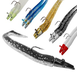 Fishing Lures with Jig Head 11cm 10Pcs,Sea Soft Fishing Bait Set for Saltwater and Freshwater Paddle Tail Lures Trout Lure 3D Eyes Kit for Bass Pike Trout Carp Cod Perch Predator Fish