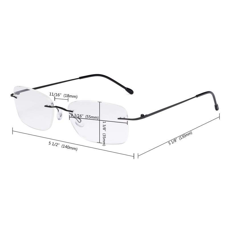 Eyekepper Gafas de lectura sin marco para mujer, lectores ligeros