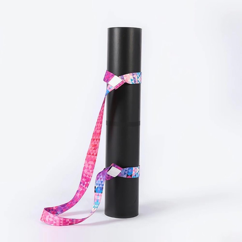 MKKM Yoga Mat Carrying Strap, Adjustable Loops, Pink and Purple