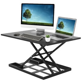 Slendor Adjustable Height Standing Desk, Ergonomic Rising Computer Table, Foldable Desk, Portable and Easy to Move, Large Wide Rising Tabletop Computer Table Laptop Home Office Black