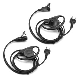 NEWASHAN 2 X D-Shape Earpiece Headset for Midland Radio X-talker T31A T51 T61 T71 T75 T77 T295 GXT LXT GXT1000 GXT1050 LXT118 LXT500 LXT600 LXT630 LXT633 Walkie Talkie 2-pin Clip Ear Hook Hanger
