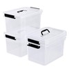 Uumitty 4 Pack 10.5 Quart Clear Storage Box, Plastic Storage