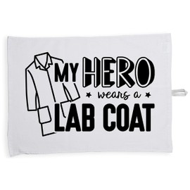 Hippowarehouse My Hero Wears a Lab Coat Tea Towel Eco Printed Dish Cloth Kitchen accessory 50cmx70cm 100% Cotton