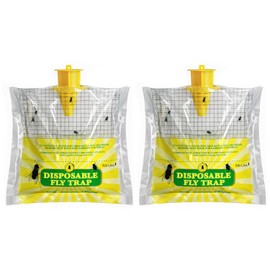 LFSYS Fly Trap Outdoor Hanging, Disposable Fly Bag, 2 Pieces, for Yard, Patio, Garden and Garbage Areas