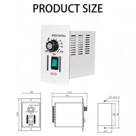 400W Permanent Magnet DC Motor Speed Controller, Electric Speed Regulator with AC 110V Input and DC 0 - 90V Output, Knob-Adjustable Speed