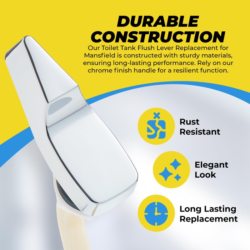 Qualihome Toilet Tank Flush Lever Replacement for Mansfield - Front