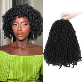 Yanky Twist Crochet Hair - (8+10+12inch)*3,Total 9 packs,Natural Black,Pre-Looped Yankee Twist Mini Passion Twist,Pre-Twisted Micro Spring Twist,Boho Senegalese Twist Crochet Hair with Curly Ends(1B#)
