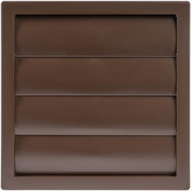 ECOPRO VENT Plastic 6" Brown Dryer Vent Cover with Flange - Exhaust Ventilation Grille with Shutters - Louvered Air Vent for Bathroom, Kitchen, Garage various Ventilation Systems Ø5.9'' / 8'' x 8''