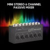 Mini Stereo 6 Channel Passive Mixer RCA Portable Audio Mixer