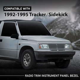 G-PLUS Dash Radio AC Bezel Panel Trim, Compatible with Geo Tracker/Suzuki Sidekick 1992 1993 1994 1995 Black Dash Panel