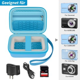 Digital Camera Bag for VOXPAN Digital Camera for Beginners, 8X Digital Zoom HD Digital Camera Camera 21MP 1080P HD 2.7 Inch Photo Compact Camera, Small Storage Box Only (Sky Blue)