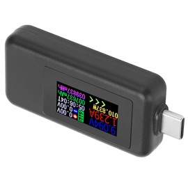 USB C Power Tester, Multifunctional Multimeter Voltage Current 2 in 1 Metre Voltmeter Ammeter Colour Display DC4-30V Other Testers and Calibrators
