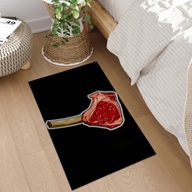 Plistiz Steak Indoor Door Mat, 17x29.5 Inch, Floor Area Rug for Entryway, Living Room, or Bathroom, Non-Slip Doormat, Funny Meat Lover Theme Design Home Decor Rug Gifts
