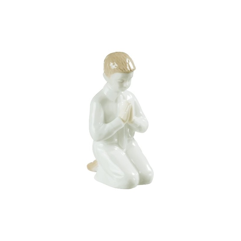 Grasslands Road Have Faith Porcelain Figurine, Kneeling Boy with First