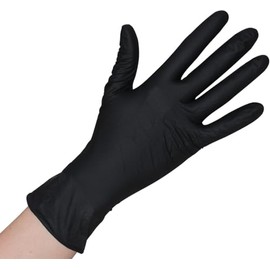 Herrmann Disposable Gloves Pack of 200 Black Nitrile Gloves M, Powder-Free & Latex-Free Disposable Gloves in Sizes XS, S, M, L, XL