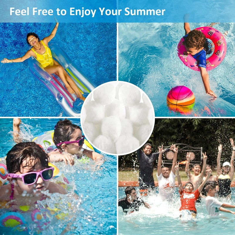 MIKAILE 800g Pool Filter Balls, Eco-Friendly Filter Media for Swimming